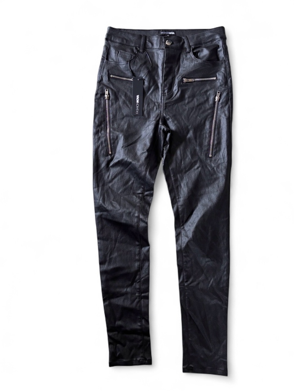 Fashion Nova Women’s Black Leather Skinny Pants